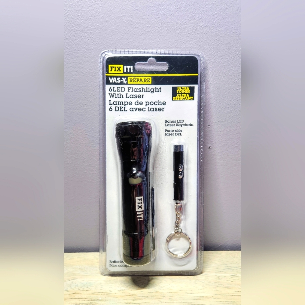 FIX IT! 6LED FLASHLIGHT WITH LASER